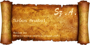 Szűcs Anatol névjegykártya